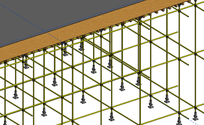 CAD二次开发插件作品 - 模板脚手架设计软件，提供外脚手架、模板支架的精细建模、材料统计、出图功能